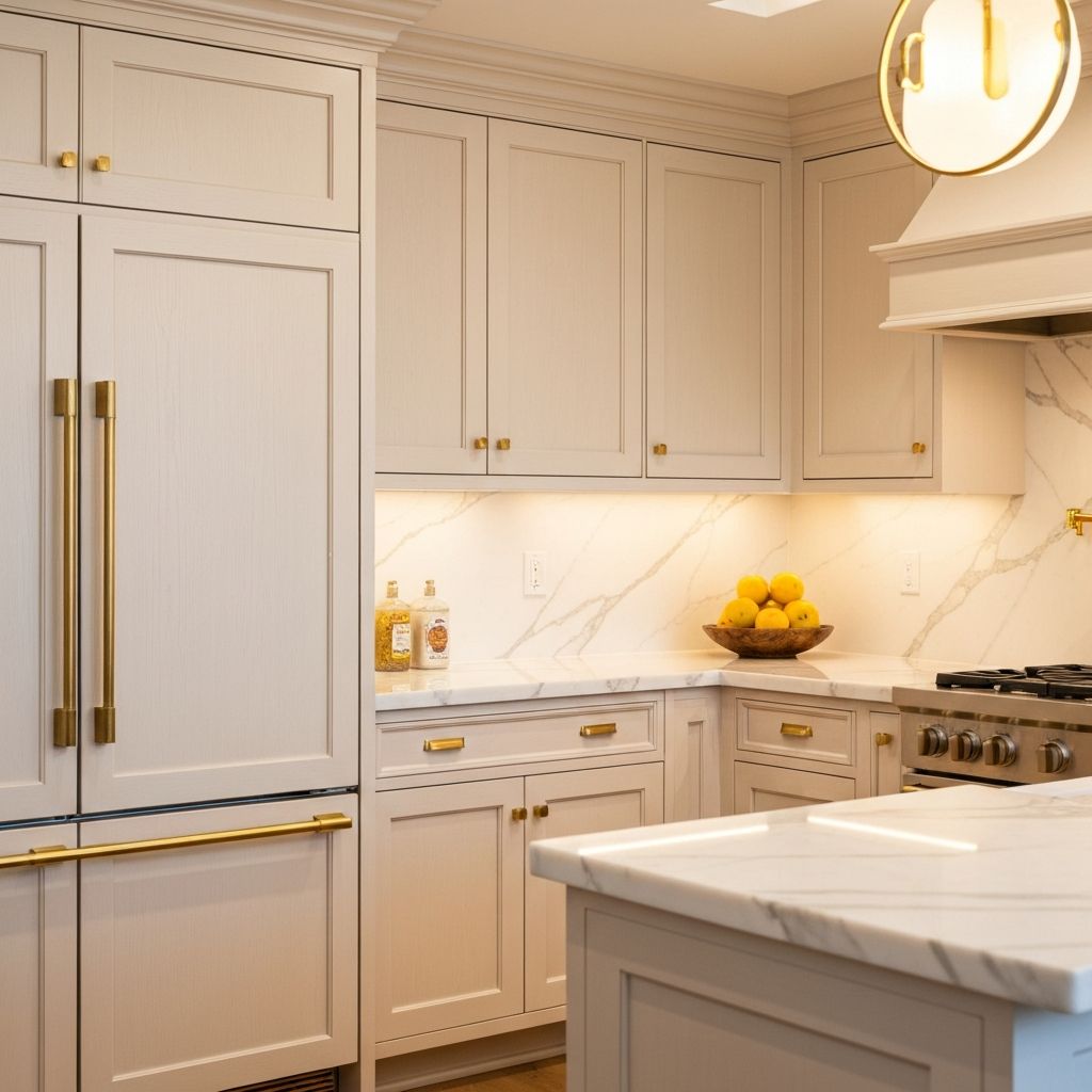 Beyaz meşe mutfak dolapları