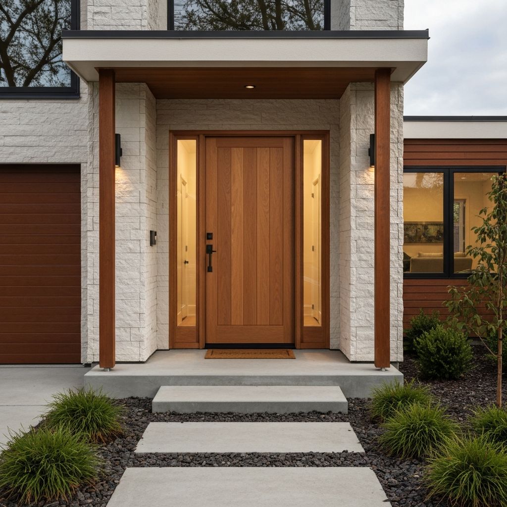 Modern meşe dış kapı