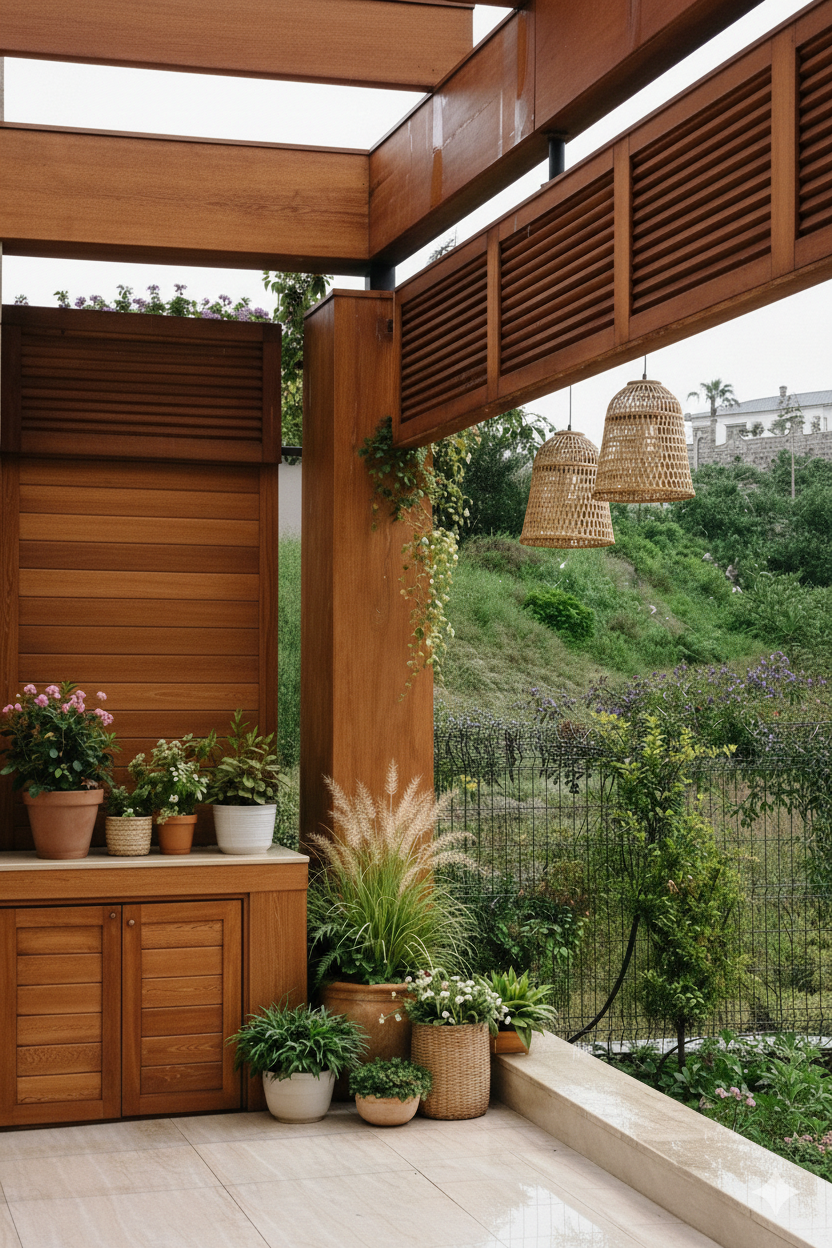 Ahşap veranda ve sundurma