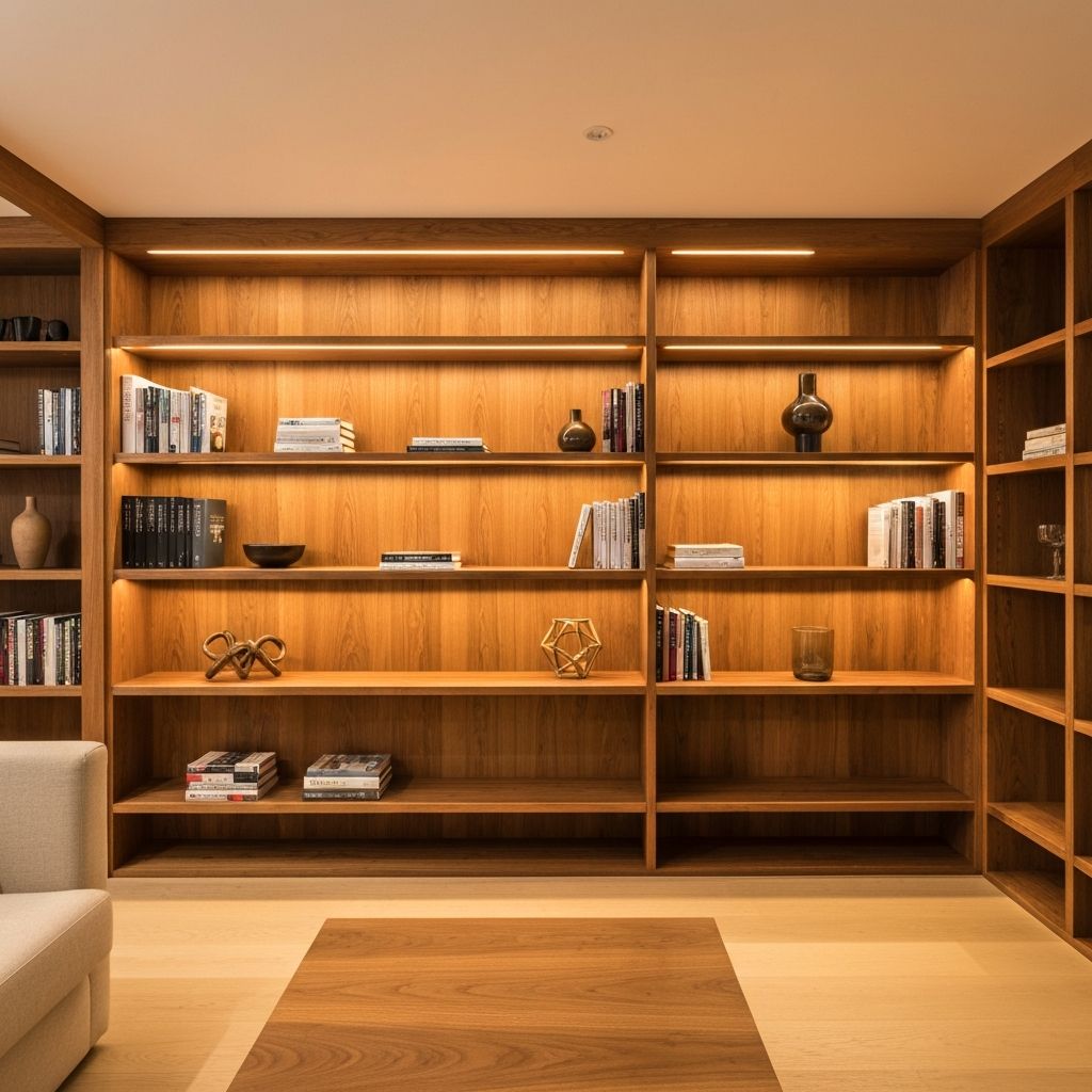 Özel tasarım gömme ahşap kitaplık